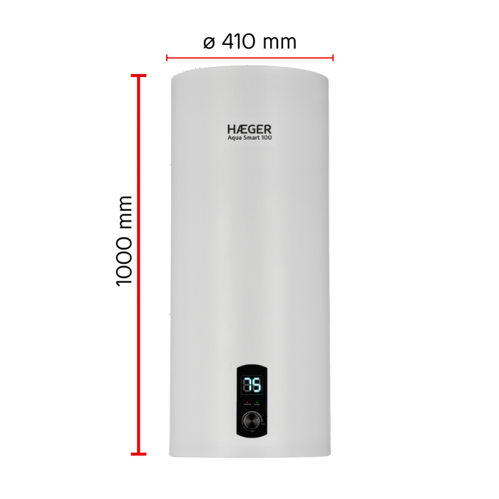 Termoacumulador Digital HAEGER Aqua Smart 100 – 100L, 2000W, Instalação Vertical ou Horizontal, Resistência Embainhada - Image 8