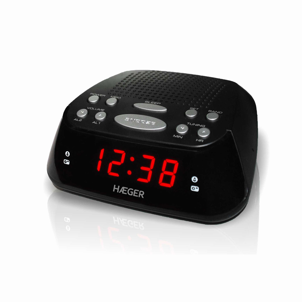 Radio despertador digital con alarma negro Snooze - HÆGER