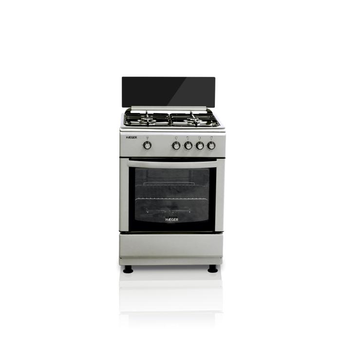 Gas Cooker HAEGER 60x60 - 64 L, 4 Zones, Stainless Steel/Grey