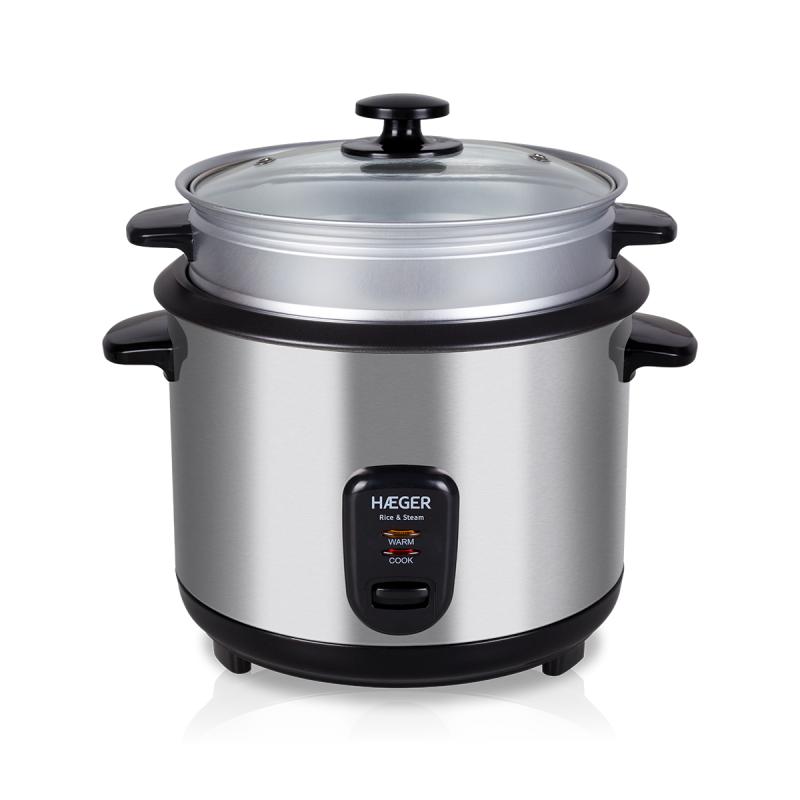 Electric Rice Cooker HAEGER Rice & Steam - 1.8 L, 700W, Stainless Steel ...