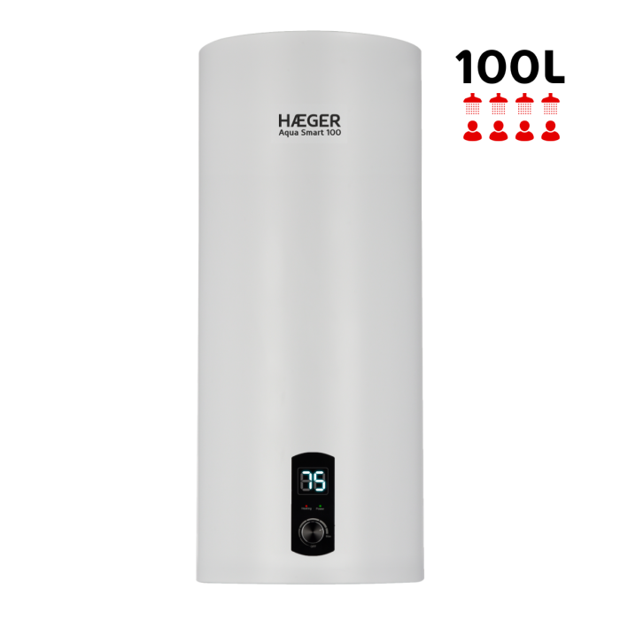 Termoacumulador Digital HAEGER Aqua Smart 100 – 100L, 2000W, Instalação Vertical ou Horizontal, Resistência Embainhada