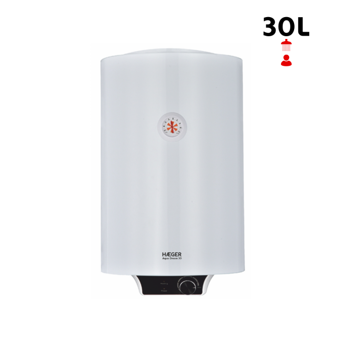 Termoacumulador HAEGER Aqua Dream 30 - 30L, 2000W, Classe Energética B, Resistência Embainhada