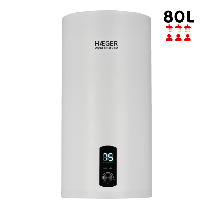 Termoacumulador Digital HAEGER Aqua Smart 80 – 80L, 2000W, Classe B, Resistência Embainha